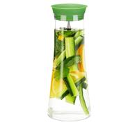 4 carafes cylindriques en verre, 1 litre, usage professionnel, bec verseur en acier inoxydable, verre cristal fin, lavables au lave-vaisselle, carafes, transparentes