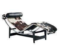 4 Chaise Longue à reglage continu Chaise longue fourrure Noir /Brun/Blanc / traversin cuir noir Cassina COMMUNICATION AVANCEE QUICK-SHIP - CASSINA 004 1C 0E0