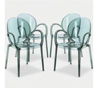 Lot de 4 chaises avec accoudoirs en polycarbonate transparent Camilla Bizzotto