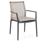 4 chaises de jardin avec accoudoirs en teck Maddox Bizzotto