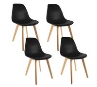 4 Chaises design scandinave à coque Holga - Noir