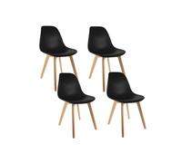 - 4 Chaises design scandinave à coque Holga - Noir - Holga