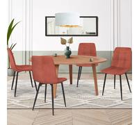 IDMarket - Lot de 4 chaises Mila en Velours Terracotta pour Salle à Manger