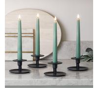 4 Chandelles TruGlow® Vert Eucalyptus Télécommandées