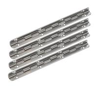4 Charnières Piano Mini en Acier Inoxydable avec Trous, Argenté | Finition Polie Élégante, Alignement Facile du Couvercle, pour Boîtes en Bois, Coffrets Bijoux