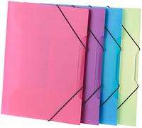 General Office Chemises plastiques - 4 chemises à rabats et élastiques - 4 coloris