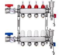 4 circuits de chauffage Distributeur de circuits de chauffage au sol Indicateur de débit 5L/min