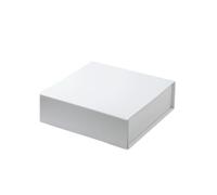 4 coffrets cadeaux en carton 15,2 ×, 5,1 cm pour Mariage, Anniversaire | Boîte-cadeau rigide pliable carré B7 de carton avec le couvercle magnétique(White)