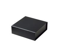 4 coffrets cadeaux en carton 15,2 ×, 5,1 cm pour Mariage, Anniversaire | Boîte-cadeau rigide pliable carré B7 de carton avec le couvercle magnétique(Black)