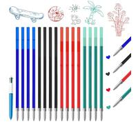 4 Couleurs -16 Pièces- pour recharge stylo 4 couleurs bic - Pointe Moyenne (1,0 mm)