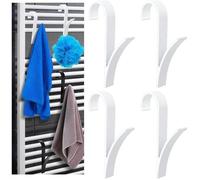 4 Crochets Aluminium Blanc, Porte Serviettes Radiateur, Sèche-Serviettes Cuisine Salle de Bain