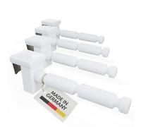 4 crochets de fenêtre avec entretoise 10-27 mm pour décoration sans perçage ni collage (blanc, L, Standard: 4 crochets de fenêtre avec écarteur)