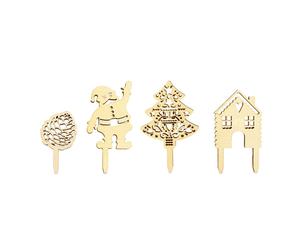 4 décorations Noël bois pour gâteaux Scrapcooking