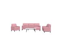 4-delige Loungeset met kussens en bolsters fluweel roze3278464