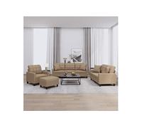 Vidaxl Ensemble De Canapés 4 Pcs Avec Coussins Cappuccino Similicuir
