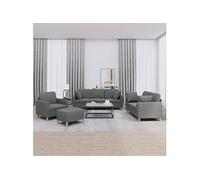 vidaXL 4-delige Loungeset met kussens stof donkergrijs3202079 Gris G