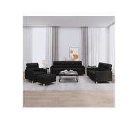 4-delige loungeset met kussens stof zwart3201548