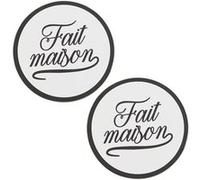 Lot de 4 Dessous de Verre Bistrot 10cm Noir & Blanc