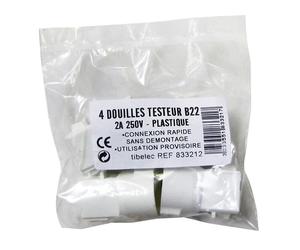 4 douilles testeur B22 en plastique à connexion rapide