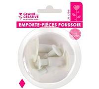 4 emporte-pièces à poussoir en plastique - Losange Blanc G
