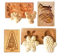 4 emporte-pièces en bois, motifs de Noël, pour décorer des biscuits, outil de pâtisserie fait maison