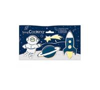 ScrapCooking - 4 Emporte-Pièces Espace - Découpoirs à Biscuits en Inox - Astronaute, Étoile filante, Fusée, Planète - Moules Petits Gâteaux - Accessoires Pâtisserie Anniversaire Déco - 2084