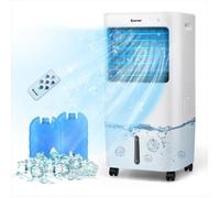 4 en 1 Climatiseur Mobile 20L COSTWAY-Rafraîchisseur d'Air Ventilateur-Oscillation 40° -4 Vitesses-Minuterie 7,5H-Écran Tactile LED