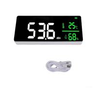 4 en 1 Décibelmètre Mural Écran LCD Niveau sonore avec Thermomètre Hygromètre Horloge Compteur de Bruit 30-130dB ±1,5dB Précision LED Numérique Sonomètre Mural Type C (A)