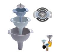 4 en 1 Entonoir Alimentaire Plastique Entonnoir Cuisine avec Filtre Funnel Set pour Transfert d'Ingrédients Liquides Poudreux