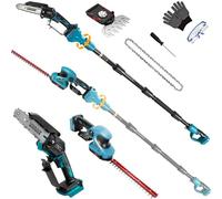4 en 1 Tronçonneuse Taille haie télescopique sans fil pour Makita 18 V (sans batteries), mini scie à élaguer Perche Élagueuse 6 Pouces Elagueuse sur Perche Jusqu'à 4,5 mètres