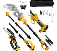 4 en 1 Tronçonneuse Télescopique Compatible avec Dewalt 20v 18 V | (sans batteries) 6 Pouces Perche Élagueuse perche élagueuse sans Fil, Sécateur électrique vec Perche Secateur à Batterie