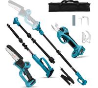 4 en1 Perche Élagueuse Tronçonneuse Télescopique Compatible avec Makita 18V