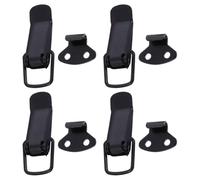 4 Ensemble Loquet à Bascule en Fer Noir, Fermeture à Ressort | Quincaillerie Minimaliste, Usage Domestique et Industriel, Fermeture Sûre, Opération Simple, Style Élégant