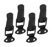 4 Ensemble Verrou à Bascule Noir à Ressort pour Portes et | Fer, Fermeture Sécurisée et Maniement Simple, Usage Domestique ou Industriel, Style Minimaliste Élégant