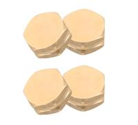 4 ensembles Bouchon en Cuivre Femelle 3/4 pour Eau, Capuchon hexagonal | Filetage Précis Renforcé, Finition Polie Dorée, Joint et Rondelles Inclus, pour Ports de Plomberie et Sorties Collecteur
