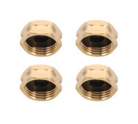 4 Ensembles Bouchon Fileté en Cuivre 3/4 Pouce | Capuchon Femelle Hexagonal, Joint et Rondelles Inclus, Arrêt D’eau sans Outil, Usage Extérieur
