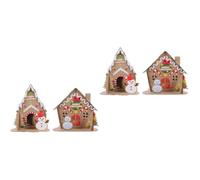 4 Ensembles Cabane Lumineuse en Papier pour Noël, Kit Créatif à Monter | Lot de Sets, Accessoires Complets, Papier et Plastique, pour Atelier Parent-garçon Fille et Bureau Style Aléatoire