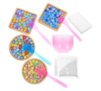 4 Ensembles Kit Mosaïque de Sous-verres Faits Main | Verre Acrylique Coloré, Protège les Tables des Rayures, Usage Bureau et Maison, Lot de Sets Couleur Aléatoire