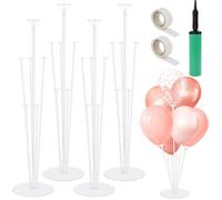4 Ensembles Support Ballon Anniversaire, Porte Ballon De Table Transparents Support Ballons Gonflable Tige, Porte Ballons Baudruch