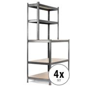 4 Etagere Etabli d'atelier 625kg Charge Lourde Metallique de Rangement Atelier
