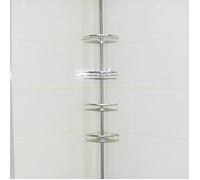4 Etagères Murale Télescopique salle de bain en inox Étagère d'angle de Douche Hauteur Réglable