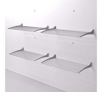 4 étendoirs à linge muraux pliables et verrouillables, pour intérieur et extérieur, en aluminium et acier – Foxydry Fold 80 cm