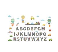 4 Feuilles Autocollants Muraux Alphabet PVC 26 Lettres