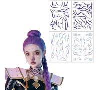 4 Feuilles K pop Tatouages Temporaires Hunter, Tatouages de Démons Costume, pour Cosplay, Carnaval, Halloween, Soirée sur Scène