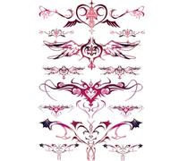 4 Feuilles Temporaire Tatouages Sexy Tatouages Femme, Fleurs Tatouages Temporaires Autocollant Filles Bras Cou Mains, Ephemere Faux Tatouages pour Adultes Hommes et Femmes, nobles et élégants