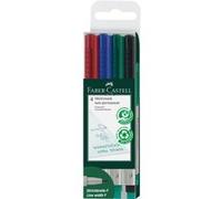 Faber-Castell Marqueur Multimark F – Non permanent – Pointe fine – Étui de 4