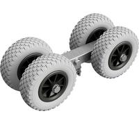 4 fois Chariot de mise à l'eau rouleaux aide à la mise à l'eau remorque pour bateau pneus enPolyuréthaneSUPROD RKSPUR-4-PU, Ø 200 mm, gris/noir