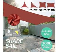 4 formes Voile d'ombrage imperméable 300D Oxford polyester extérieur, 3m*4m, rouge rouille
