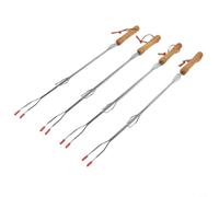 4 Fourchette Télescopique BBQ 76cm Outil Grill Extensible pour Camping Feu de pour camp pour accessoire Barbecue Rôtissage Guimauves(B)