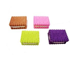 4 Gommes À Sandwich Souples En Caoutchouc Pour Enfants, Fournitures De Papeterie Scolaires Et De Bureau Créatives Et Faciles